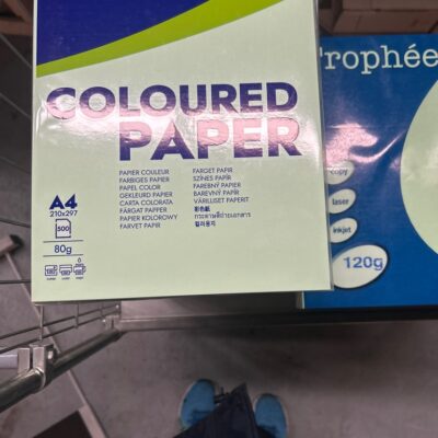 Lot de 34 paquets papiers colorés de 500 feuilles A4 210×297 Lyreco ou Clairefontaine  vert saumon ivoire violet et lot 8 paquets 250  papiers A3 couleur jade