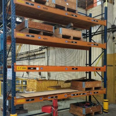 Rack à palettes de marque Duwic. 4 lisses 360 cm de longueur. (voir détails dimensions sur photo)