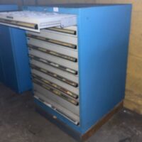 Armoire métallique bleue à 9 tiroirs. 100 x 72 x 72 cm – Image 2