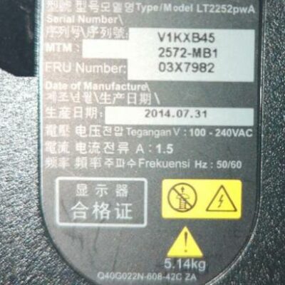 Ecran sur pied 22 pouces de marque Lenovo modèle LT2252p. 294 unités vendues avec faculté de réunion. Localisation : Tour Coeur Défense A – 100 esplanade Du Général de Gaulle 92400 Courbevoie.