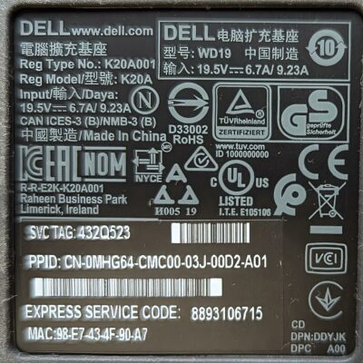 Dock Station de marque Dell modèle WD19. 500 unités vendues avec faculté de réunion?