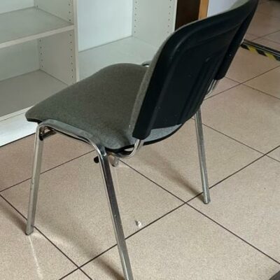 Fauteuil de bureau inox assise tissu gris dossier tissu gris