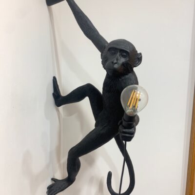 Suspension luminaire en résine noire, design Marcantonio, modèle Monkey, édition SELETTI.
20,5 x 37 x 77 cm.
Localisation : 1er