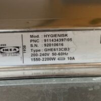 Lave-vaisselle intégrable IKEA "Hygienisk", finition inox.
Capacité 13 couverts, 3 niveaux de rangement dont un tiroir à couverts.
82 x 60 × 55 cm.
Localisation : 3e – Image 3