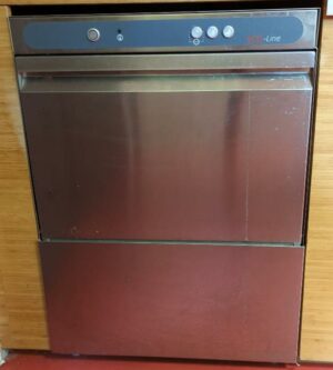 Lave verres professionnel de marque Eco-Line en inox alimentaire. 84 x 60 x 62 cm. 2 unités. Vendu à l'unité avec faculté de réunion. Localisation : 6 rue Duret - 75116 Paris : -1 sam / rdc haut