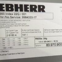 Réfrigérateur de marque Liebherr de couleur gris, capacité 130 litres. 82 x 60 x 61 cm. Localisation : 5 avenue Kleber - 75116 Paris – Image 3