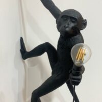 Suspension lumineuse en résine noire design Marcantonio modèle Monkey édition Seletti. 20,5 x 37 x 77 cm. Localisation : 10 rue Petit - 75019 Paris (1er) – Image 2