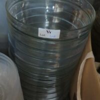 Lot de vaisselle comprenant assiettes plates et assiettes creuses en porcelaine blanche (environ 100), mugs (environ 100), saladiers en verre transparent (environ 30) on y joint des cloches micro-ondes en plastique (voir détails sur photos). Localisation : 10 rue du Ballon - 93160 Noisy-le-Grand – Image 5