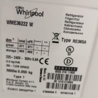 Réfrigérateur de marque Whirlpool modèle Wme36222w. Capacité 363 litres. 185 x 60 x 65 cm. (SS bat A) – Image 3