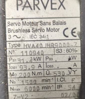 Moteur électrique Parvex (Servo moteur sans balais/voir détails sur photos). (bat B)