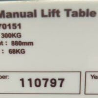Table élévatrice Manutan, charge 300 kg. (cellule 17 bat B) – Image 2