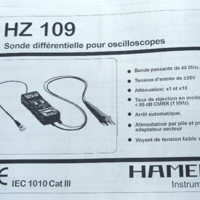 Sonde différentielle pour onduloscope de marque Hameg modèle HZ19. (bat B)